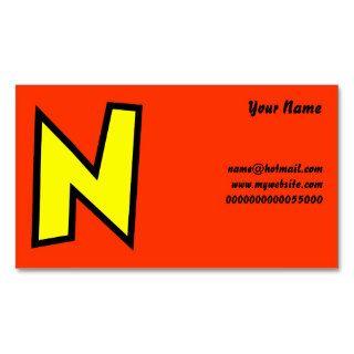 Monogram Letter N, Your Name, Business Card Templates