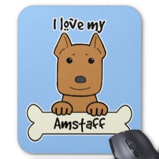 I Love My Amstaff Mouse Pad