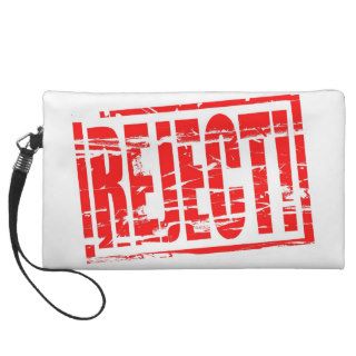 Reject Red Rubber stamp effect Wristlet