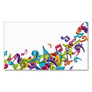 cool colourful music notes and sounds business card template