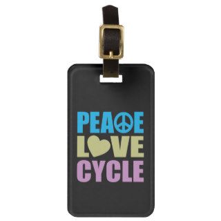 Peace Love Cycle Travel Bag Tags