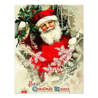 Santa Christmas Quote   Vintage Merry Xmas Invites