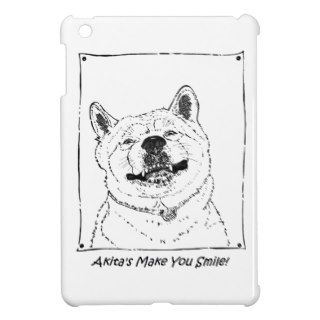 funny cute akita smiling realist dog art iPad mini case