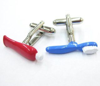 Doctor of Dentistry Dentist Enamel Tooth Brush and Paste Cufflinks Cuff Links Jewelry