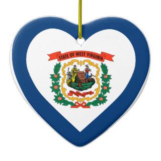 West Virginia Flag Heart Ornaments
