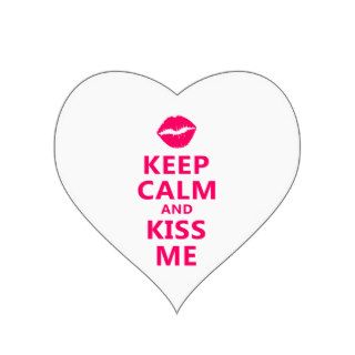 Keep Calm and Kiss Me FF0066 Heart Stickers
