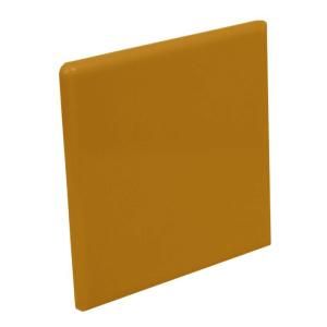 U.S. Ceramic Tile Color Collection Bright Mustard 4 1/4 in. x 4 1/4 in. Ceramic Surface Bullnose Corner Wall Tile DISCONTINUED U745 SN4449