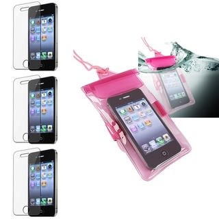 BasAcc Pink Waterproof Case/ Screen Protector for Apple iPhone 4/ 4S BasAcc Cases & Holders