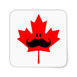 Canada Mustache   A mustache on red maple Stickers