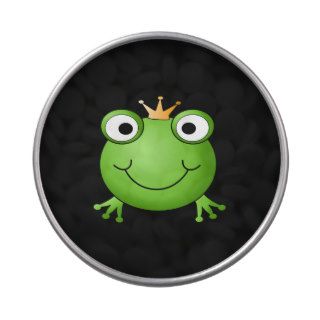 Frog Prince. Smiling Frog with a Crown. Jelly Belly Candy Tin