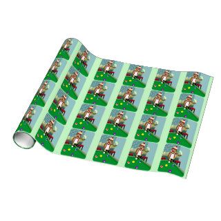 Sock Monkey Pool Billiards Player Wrapping Paper