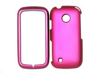 Lg Beacon Mn270 Solid Pink Hard Rubberized Case Cover Skin Protector Metro PCS mn 270 Cell Phones & Accessories