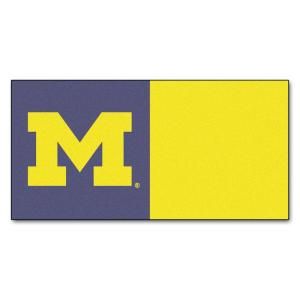 FANMATS University of Michigan 18 in. x 18 in. Carpet Tile (20 Tiles / Case) 8513