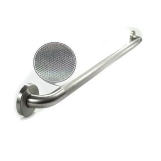 WingIts Premium Series 42 in. x 1.25 in. Diamond Knurled Grab Bar in Satin Stainless Steel (45 in. Overall Length) WGB5SSKN42