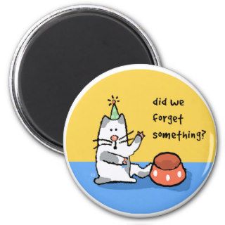 Funny Cat, Empty Bowl Refrigerator Magnets