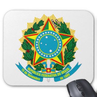 Brazil Official Coat Of Arms Heraldry Symbol Mouse Pad