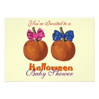 Expecting Twins Halloween Baby Shower Invitations