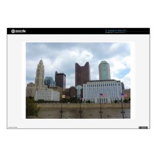 Columbus skyline across the Scioto River Decal For Laptop