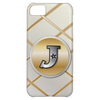 Monogrammed gold and silver effect letter J v3 iPhone 5C Cases