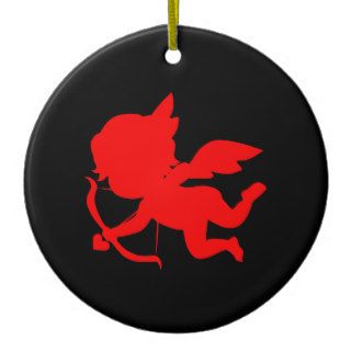 Cute Red Cupid Silhouette Ornaments