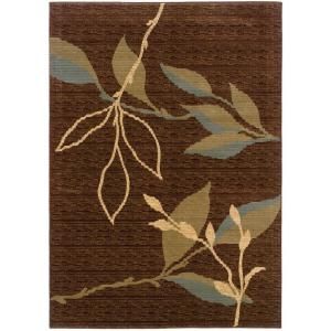 LR Resources Contemporary Light Brown and Light Moss Rectangle 9 ft. 2 in. x 12 ft. 5 in. Plush Indoor Area Rug LR80950 BWMO913