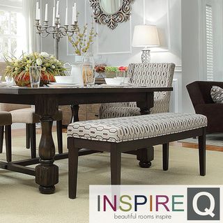INSPIRE Q Chelsea Mocha Honeycomb Bench INSPIRE Q Dining Chairs
