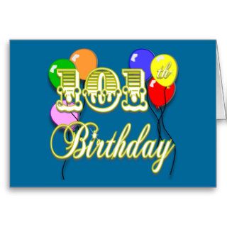 101st Birthday with Balloons Cards