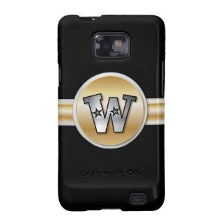 Monogrammed gold and silver effect letter W Samsung Galaxy Case