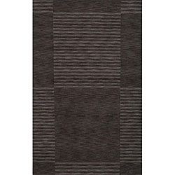 Hand loomed Squares Grey Wool Rug (7'6 x 9'6) 7x9   10x14 Rugs