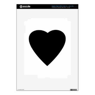 Black and White Love Heart Design. Decals For iPad 3