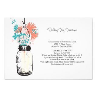 Directions   Mason Jar filled with Wildflowers Personalized Invite