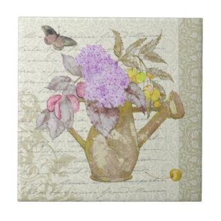 Watering Can Flowers Tile