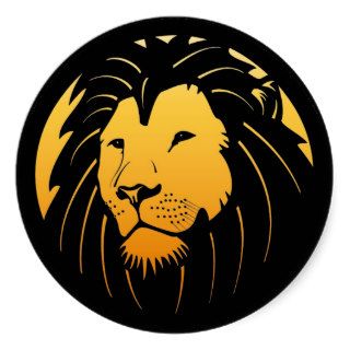 Golden Lion Head Logo Stickers
