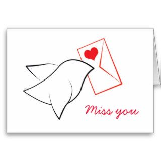Dove Sends Love   Miss You Greeting Card