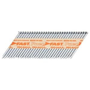 Pneu Fast 2 1/4 in. x 0.131 in. Smooth Heat Treated Hot Galvanized Clipped Head Framing Nails SPGCNHG 1M