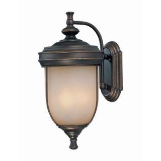 Illumine 3 Light Rust Wall Lamp with Light Amber Glass CLI LS439899