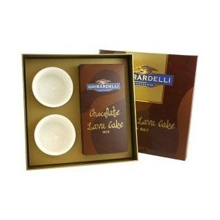 Ghirardelli Chocolate Lava Cake Gift Set with Porcelain Ramekins  Grocery & Gourmet Food