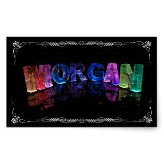 Morgan    The Name Morgan in 3D Lights (Photograph Rectangle Stickers