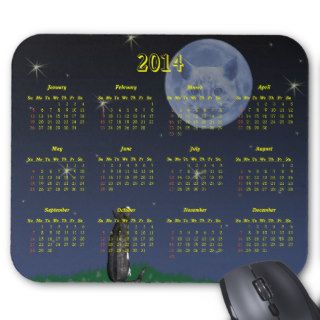 Cat In The Moon 2014 Calendar Mousepads