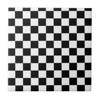 Black and White  Checkerboard Ceramic Tiles