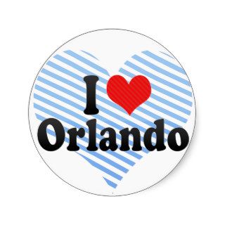 I Love Orlando Round Stickers