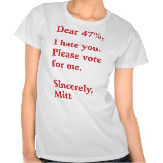 Vote for Barack Obama Mitt Romney Hates You 47% Tees