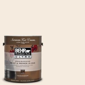 BEHR Premium Plus Ultra 1 Gal. #UL140 14 Heavy Cream Interior Flat Enamel Paint 175001