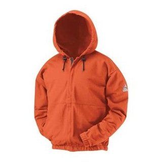 FR Hooded Sweatshirt, Orange, S, Zipper   Protective Work And Lab Clothing  