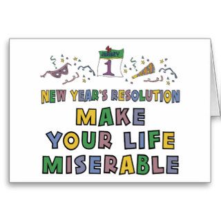 Funny New Year's Resolution Greeting Cards