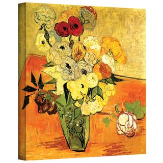 Vincent van Gogh 'Japanese Vase with Roses and Anemones' Wrapped Canvas Art ArtWall Canvas