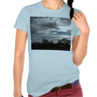 T shirt Clouds in Dark Sky over Oak Trees
