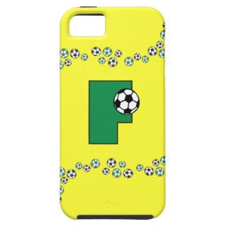 Letter F Monogram in Soccer Green iPhone 5 Covers