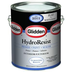 Glidden HydroResist 1 gal. Flat Base 2 Interior and Exterior Latex Paint GLI2012 01