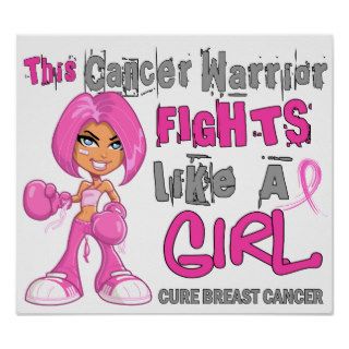 Cancer Warrior Fights Like Girl Breast Cancer 42.9 Poster